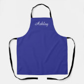 Tablier Nom personnalisé élégant moderne chic bleu foncé (Recto)