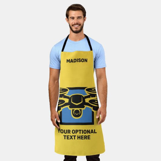 Tablier Nom personnalisé et drone de texte (Porté)