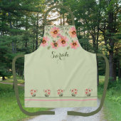Tablier Nom personnalisé été Vert Floral Apron