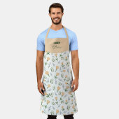 Tablier Nom personnalisé Fleur Jaune (Porté)