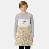 Tablier Nom personnalisé & fleurs blanches (Porté)