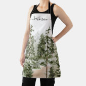 Tablier Nom personnalisé Forêt de pins verte rustique Pine (Insitu)
