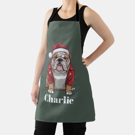 Tablier Nom personnalisé Français Bulldog Chien Noël (Insitu)