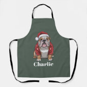 Tablier Nom personnalisé Français Bulldog Chien Noël (Recto)