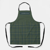 Tablier Nom personnalisé Green Buffalo Tartan Plaid (Recto)