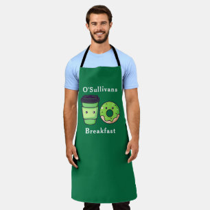 Tablier Nom personnalisé Green Irish Breakfast Apron