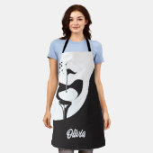 Tablier Nom personnalisé Hello Black and White Golf (Porté)