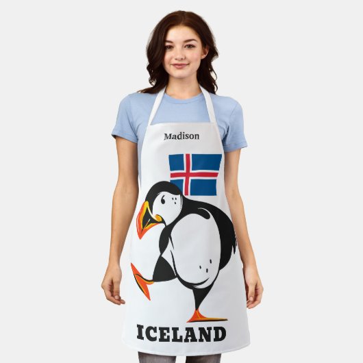 Tablier Nom personnalisé Islande (Porté)