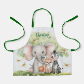 Tablier Nom personnalisé Jungle Animaux libellules (Recto)