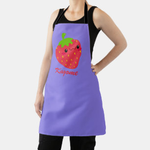 Tablier Nom personnalisé Kawaii fraise Apron fin