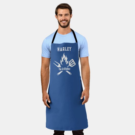 Tablier Nom personnalisé Le Grill père Apron (Porté)