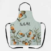 Tablier Nom Personnalisé Macaron Design Partout Imprimé Ta (Recto)