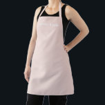 Tablier Nom personnalisé minimaliste rose pâle élégant<br><div class="desc">Personnaliser Nom Texte monogramme minimaliste élégant rose pâle blanc Personnaliser d'aire,  personnalisez avec nom,  citation,  phrase ou texte Grand pour les cuisiniers,  chefs,  poteries,  céramiques,  artisanat,  travail,  cuisine,  boulangerie,  barbecue,  grill,  ainsi que les entreprises et magasins,  etc</div>
