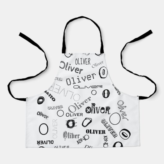 Tablier Nom personnalisé Monogram Smock (Recto)