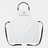 Tablier Nom personnalisé Monogramme blanc et noir (Recto)