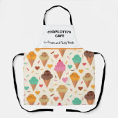 Tablier Nom personnalisé motif de crème glacée colorée sav (Recto)