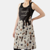 Tablier Nom personnalisé Motif de thème de chocolat (Insitu)