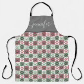 Tablier Nom personnalisé Motif Empreinte de patte de chien (Recto)