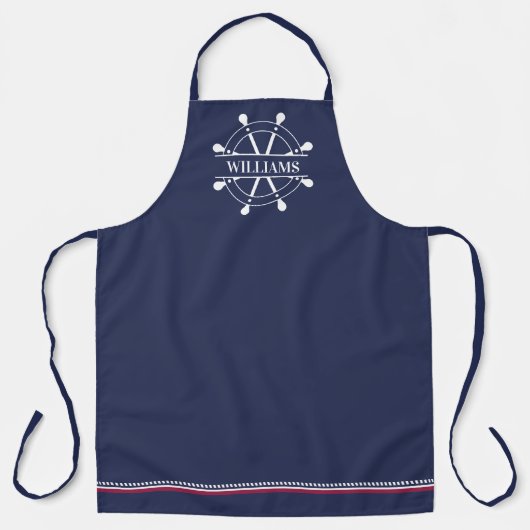Tablier Nom personnalisé Nautique (Recto)