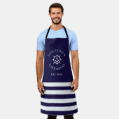 Tablier Nom personnalisé nautique de la marine (Porté)