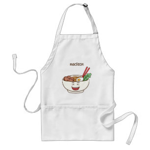 Tablier Nom personnalisé nouilles mignonnes Kawaii