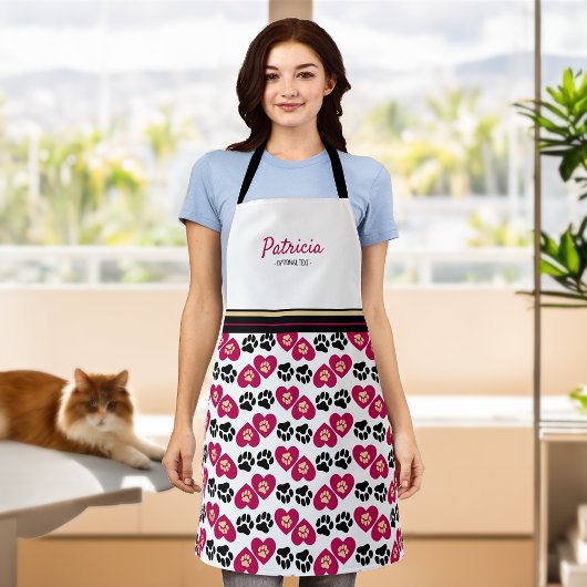 Tablier Nom personnalisé Paw-some Apron Empreinte de patte