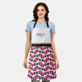 Tablier Nom personnalisé Paw-some Apron Empreinte de patte (Porté)