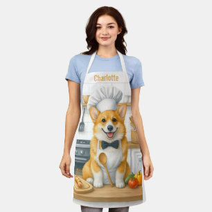 Tablier Nom personnalisé Pembroke Welsh Corgi Chien Chef