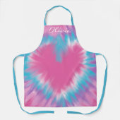 Tablier Nom personnalisé Pink Heart Baker Mens Femens Tie  (Recto)