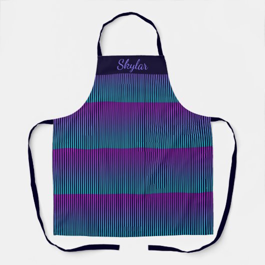 Tablier Nom personnalisé Pink, Purple & Aqua Apron (Recto)