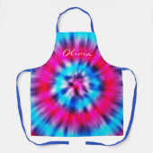 Tablier Nom personnalisé Pink Rouge Bleu Boulanger Hommes  (Recto)