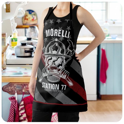 Tablier Nom personnalisé Pompier Station du service d'ince