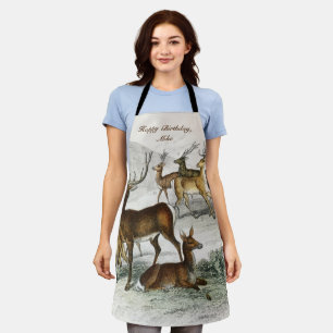 Tablier Nom Personnalisé Red Deer Hart, Hind, Roebuck Musc