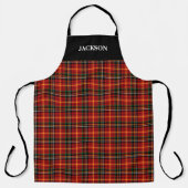 Tablier Nom personnalisé rouge Plaid (Recto)