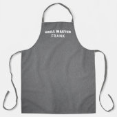 Tablier Nom personnalisé Simple gris foncé moderne (Recto)