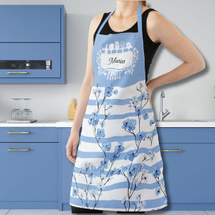 Tablier Nom personnalisé sur le thème de la cuisine Fleurs