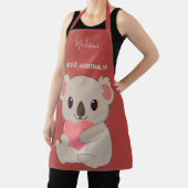 Tablier Nom personnalisé, texte et couleur amour Koala (Insitu)