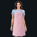 Tablier Nom personnalisé texte monogramme rose blanc migno<br><div class="desc">Nom personnalisé texte monogramme rose blanc mignon motif Apron vous pouvez changer le nom ou le texte. Idéal pour cuisiniers,  chefs,  poteries,  céramiques,  artisanat,  travail,  cuisine,  boulangerie,  barbecue,  grill,  mais aussi pour les entreprises et les magasins,  etc</div>