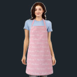 Tablier Nom personnalisé texte monogramme rose blanc migno<br><div class="desc">Nom personnalisé texte monogramme rose blanc mignon motif Apron vous pouvez changer le nom ou le texte. Idéal pour cuisiniers,  chefs,  poteries,  céramiques,  artisanat,  travail,  cuisine,  boulangerie,  barbecue,  grill,  mais aussi pour les entreprises et les magasins,  etc</div>