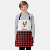 Tablier Nom Plaid Du Rindeer Cute En Noël Rouge (Porté)