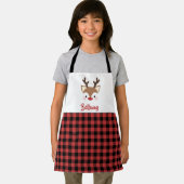 Tablier Nom Plaid Du Rindeer Cute En Noël Rouge (Insitu)