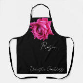 Tablier Nom Rosie personnalisé rose rose chaud boho floral (Recto)