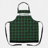 Tablier Nom rustique de plaid noir de buffle vert de vacan (Recto)