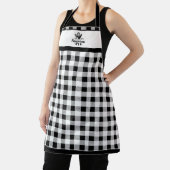 Tablier Nom Servi Recette Noir Blanc Buffalo Plaid (Insitu)