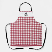 Tablier Nom Servi Recette Noir Blanc Buffalo Plaid (Recto)