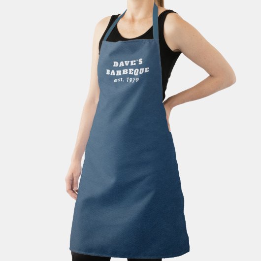 Tablier Nom simple Denim Blue Modern (Insitu)