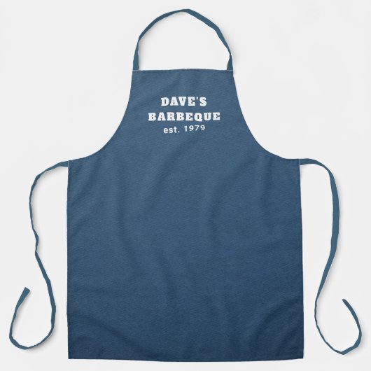 Tablier Nom simple Denim Blue Modern (Recto)
