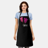 Tablier Nom Vicky personnalisable monogramme fleur de tuli (Porté)