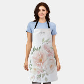 Tablier Nonna fleuri rose (Porté)