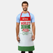 Tablier Nonna - Meilleur chef de pizza du monde - rouge bl (Porté)